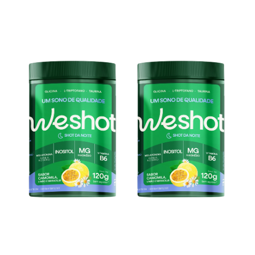 KIT 2X WESHOT NOTURNO SABOR CAMOMILA, LIMAO E MARACUJA 120G