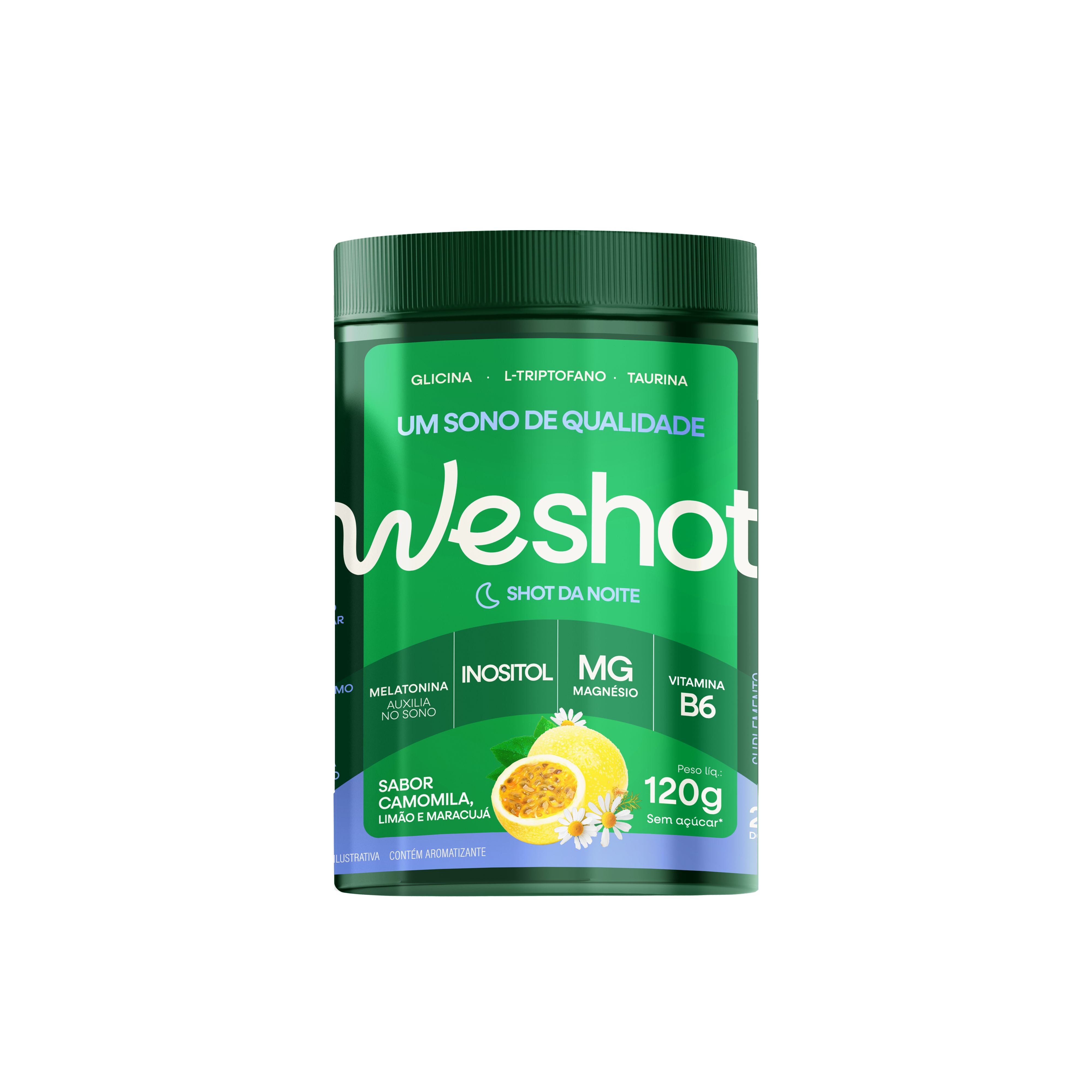 WESHOT NOTURNO SABOR CAMOMILA, LIMAO E MARACUJA 120G