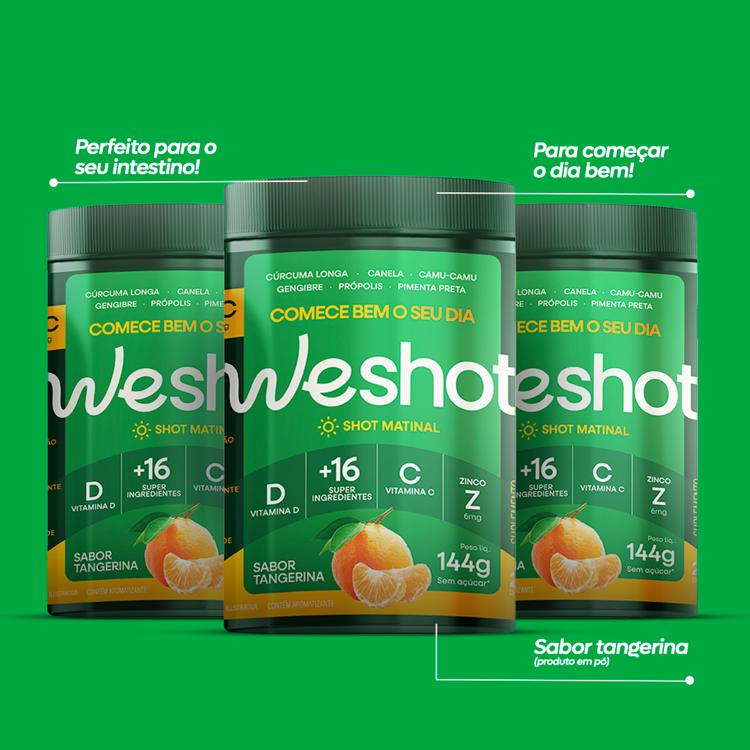KIT 3X WESHOT MATINAL SABOR TANGERINA 144G