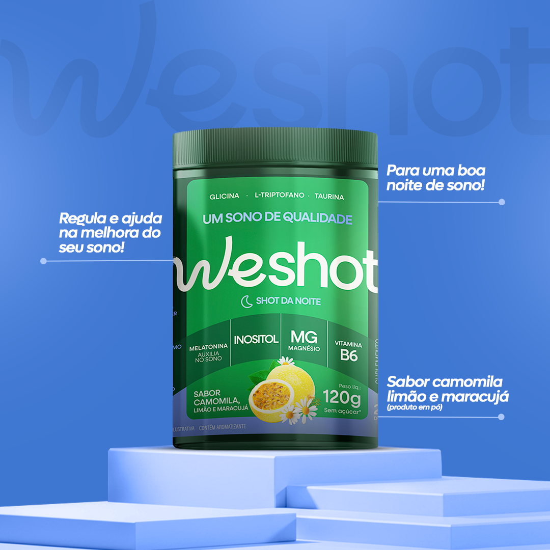 WESHOT NOTURNO SABOR CAMOMILA, LIMAO E MARACUJA 120G