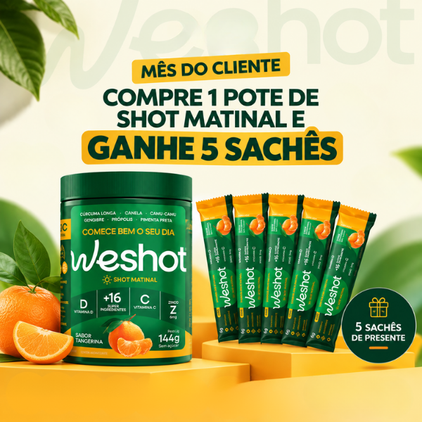 SHOT MATINAL PARA INCHAÇO E IMUNIDADE E GANHE 5 SACHÊS