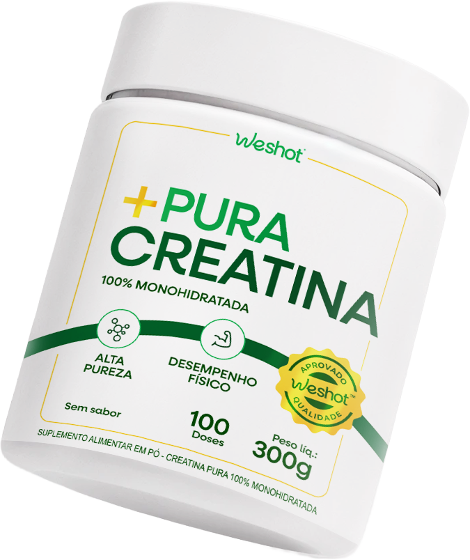 +PURA CREATINA WESHOT 3g | Sem sabor com 100 doses
