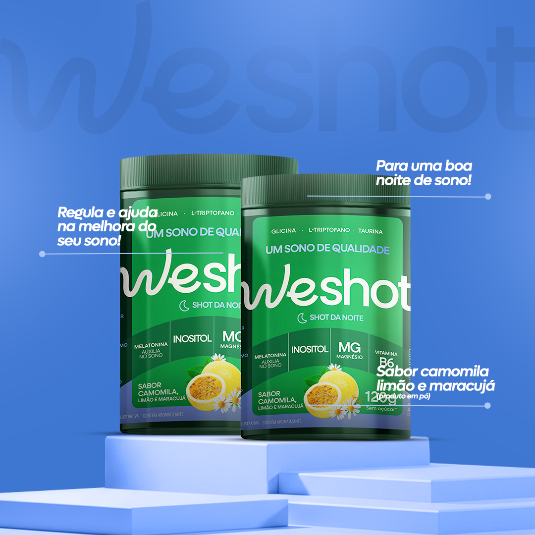 KIT 2X WESHOT NOTURNO SABOR CAMOMILA, LIMAO E MARACUJA 120G