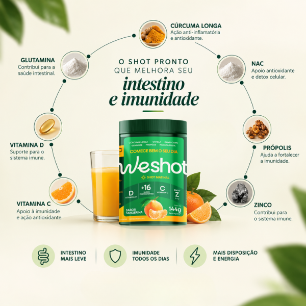 SHOT MATINAL PARA INCHAÇO E IMUNIDADE E GANHE 5 SACHÊS