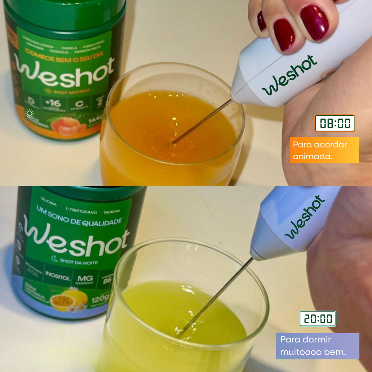 COMBO SHOT MATINAL PARA IMUNIDADE E  SHOT DO SONO PROFUNDO + MIXER BRINDE