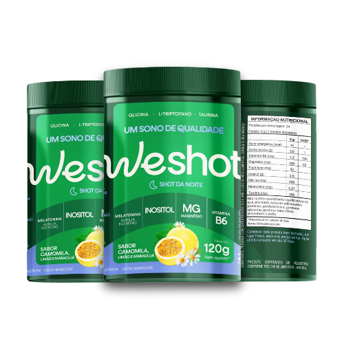 KIT 3X WESHOT NOTURNO SABOR CAMOMILA, LIMAO E MARACUJA 120G