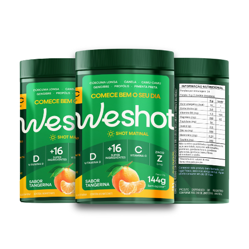 KIT 3X WESHOT MATINAL SABOR TANGERINA 144G